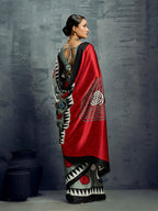 Monjolika Fashion Satin Grey Printed Casual Saree - Distacart