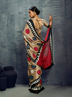 Monjolika Fashion Satin Chiku Printed Casual Saree - Distacart