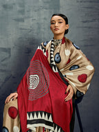 Monjolika Fashion Satin Chiku Printed Casual Saree - Distacart