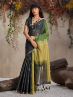 Monjolika Fashion Multi Colour Viscose Cotton Weaving Contemporary Saree - Distacart
