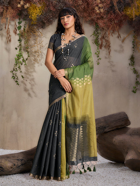 Monjolika Fashion Multi Colour Viscose Cotton Weaving Contemporary Saree
