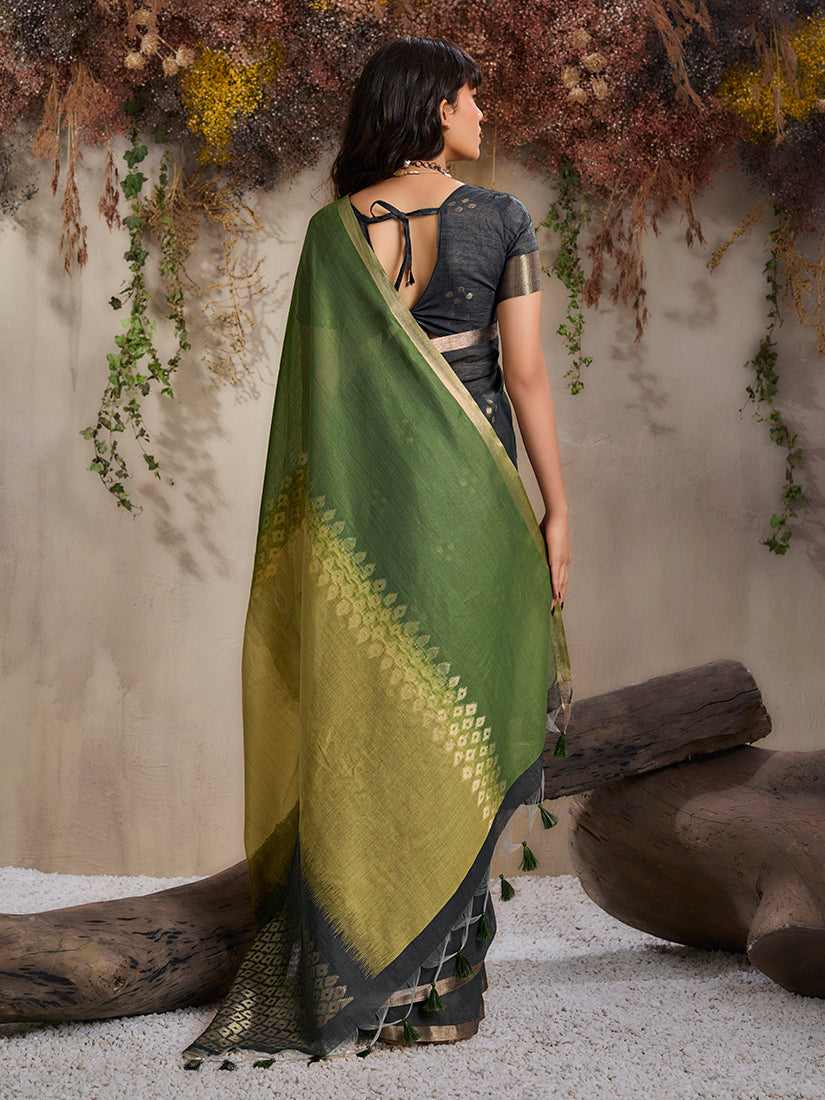 Monjolika Fashion Multi Colour Viscose Cotton Weaving Contemporary Saree - Distacart