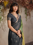 Monjolika Fashion Multi Colour Viscose Cotton Weaving Contemporary Saree - Distacart