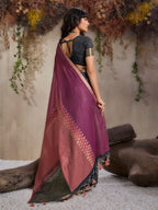Monjolika Fashion Multi Colour Viscose Cotton Weaving Contemporary Saree - Distacart