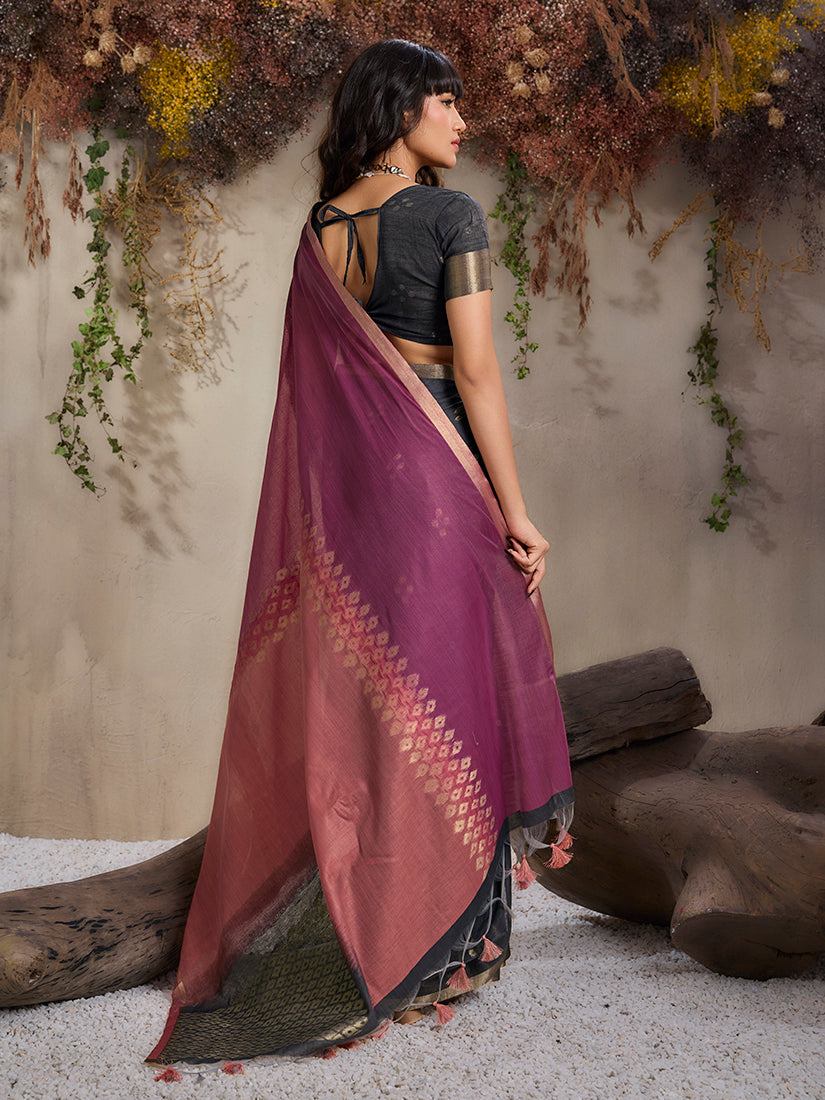 Monjolika Fashion Multi Colour Viscose Cotton Weaving Contemporary Saree - Distacart