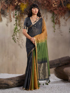 Monjolika Fashion Multi Colour Viscose Cotton Weaving Contemporary Saree - Distacart