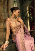 Monjolika Fashion Pink Silk Blend Wedding Saree With Cut Dana, Embroidered, Moti And Zari Work - Distacart