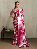 Monjolika Fashion Maroon Printed Satin Saree - Distacart