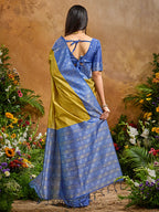 Monjolika Fashion Woven Work Silk Blend Mustard Saree - Distacart