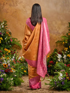 Monjolika Fashion Woven Work Silk Blend Rust Saree - Distacart