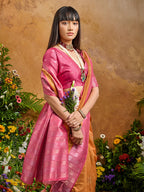 Monjolika Fashion Woven Work Silk Blend Rust Saree - Distacart