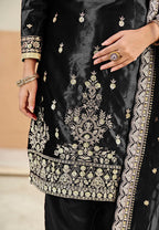 Monjolika Fashion Black Velvet Embroidered Salwar Kameez - Distacart