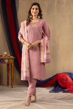 Pramukh Fab Onion Pink Shimmer Gold Silk Color Kurta Set - Distacart