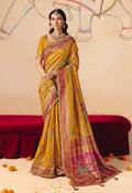 Monjolika Fashion Mustard Embroidered Silk Blend Saree - Distacart