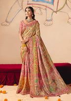 Monjolika Fashion Multicolor Embroidered Silk Blend Saree - Distacart