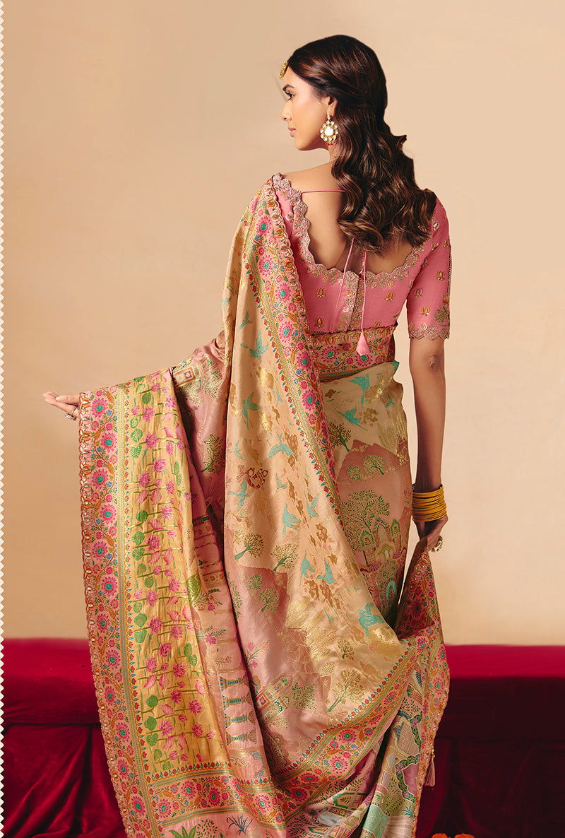 Monjolika Fashion Multicolor Embroidered Silk Blend Saree - Distacart