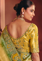 Monjolika Fashion Mustard Silk Blend Embroidered Saree - Distacart