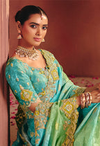 Monjolika Fashion Jacquard Multicolor Embroidered Wedding Saree - Distacart