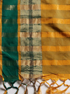 Saree Mall Mustard Yellow & Green Solid Saree - Distacart