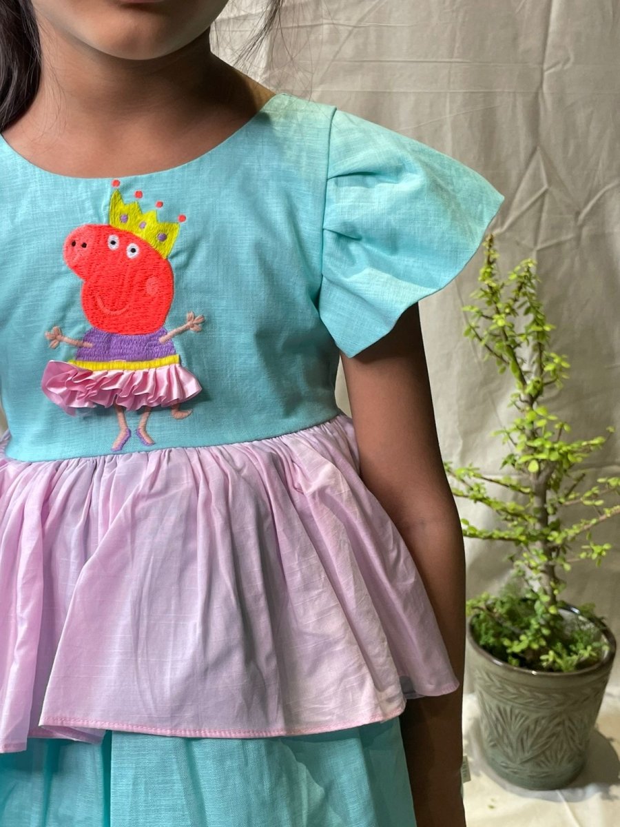 ArthLife Blue Pepa Pig Partywear Dress