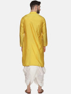Sethukrishna Men Yellow Angrakha Top with Dhoti Pants - Distacart