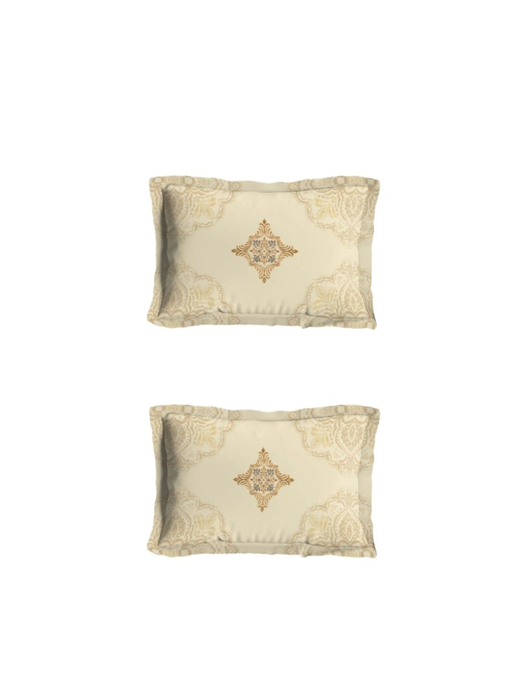DDecor Beige & Grey Ethnic Motifs 180 TC Cotton 1 King Bedsheet with 2 Pillow Covers - Distacart