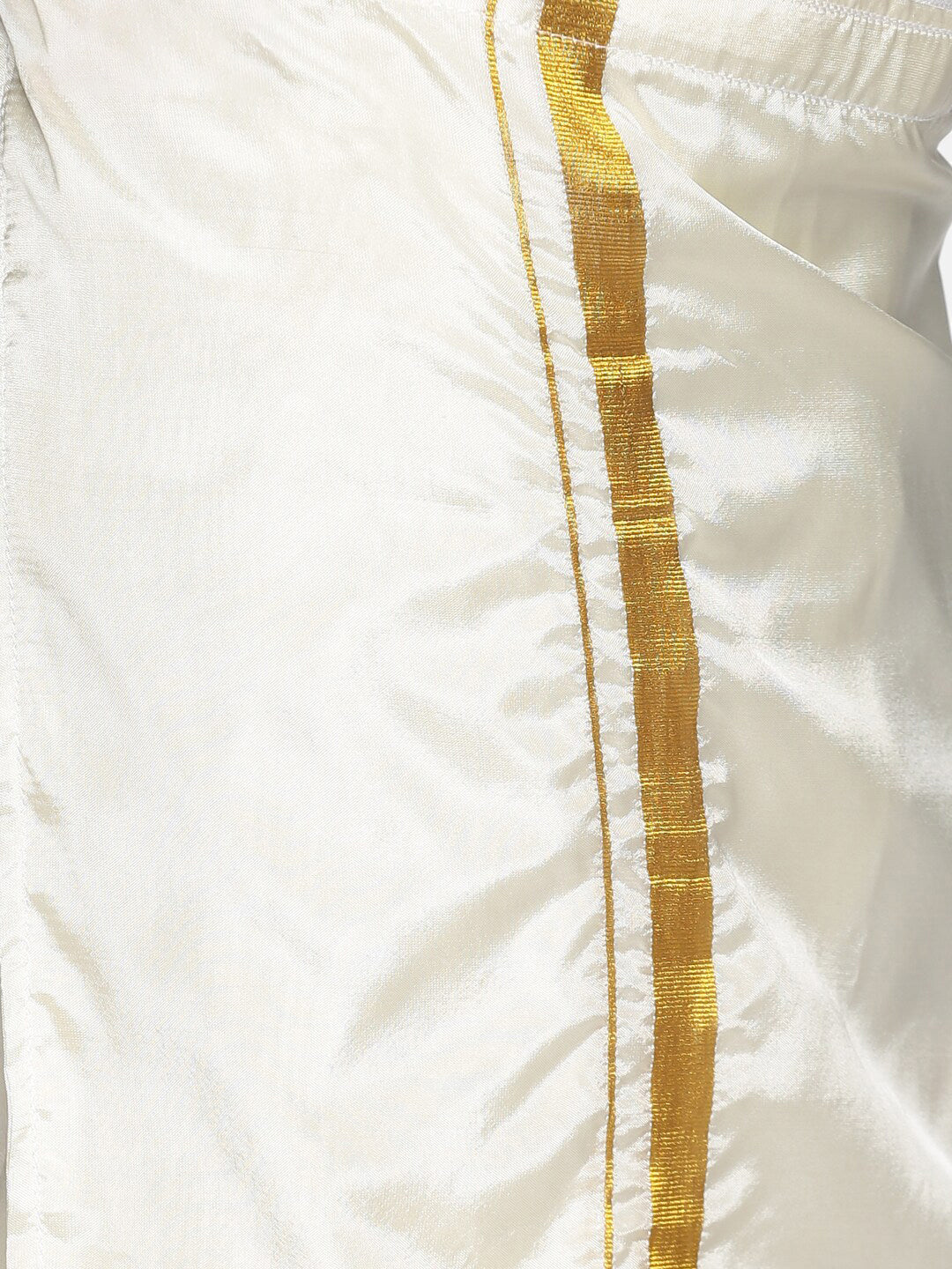 Sethukrishna Boys Grey & White Pure Cotton Shirt With Veshti Set