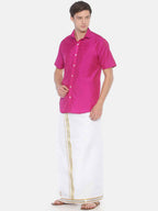 Sethukrishna Men White Solid Readymade Pocket Dhoti - Distacart