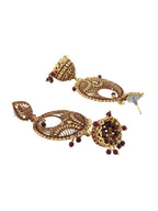 Gold-Plated Alloy Designer Brass Jhumki Earrings - The Pari - Distacart