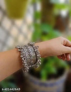 Tehzeeb Creations Women's Oxidised Afghani Style Bangle (Kadha) With Ghungroo - Distacart