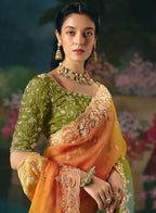 Monjolika Fashion Fancy Fabric Embroidered Saree in Multicolor - Distacart