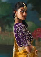 Monjolika Fashion Fancy Fabric Embroidered Saree in Mustard - Distacart