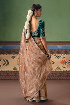 Monjolika Fashion Beige Fancy Fabric Embroidered Saree