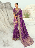 Monjolika Fashion Viscose Embroidered Dark Magenta Saree - Distacart