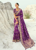 Monjolika Fashion Viscose Embroidered Dark Magenta Saree - Distacart