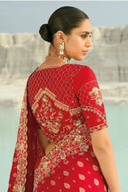 Monjolika Fashion Viscose Embroidered Red Saree - Distacart