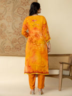 Yufta Pure Oragnza Kurta Set With Pant And Organza Dupatta Comes With Cotton Lining And Intricate Handwork - Distacart