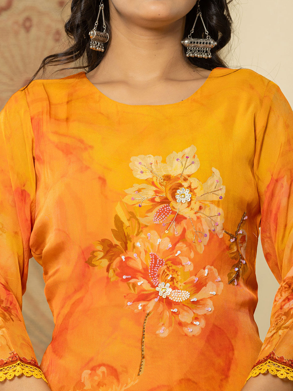 Yufta Pure Oragnza Kurta Set With Pant And Organza Dupatta Comes With Cotton Lining And Intricate Handwork - Distacart