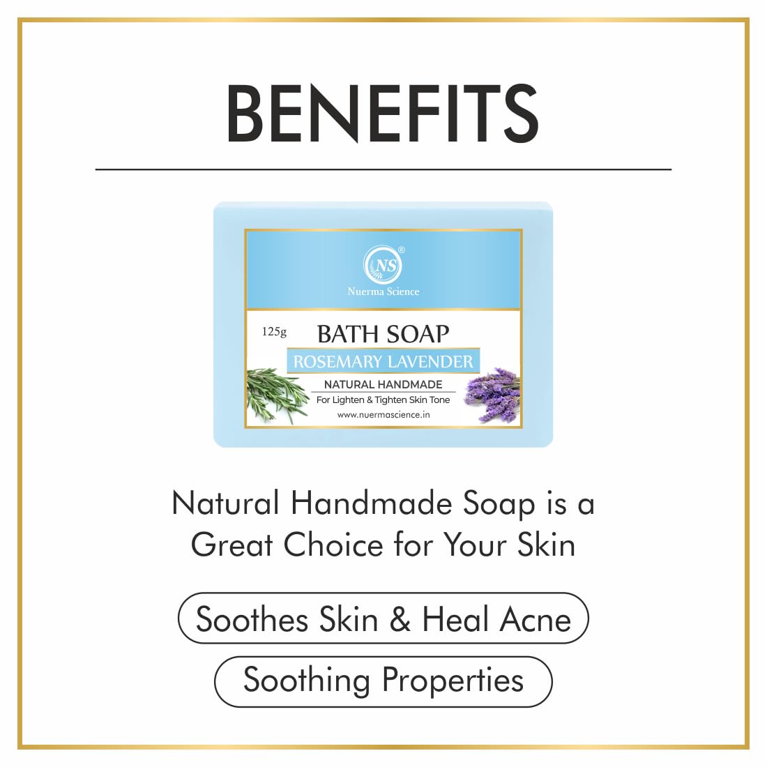 Nuerma Science Rosemary Lavender Bath Soap | for Lighten & Tighten Skin Tone - Distacart