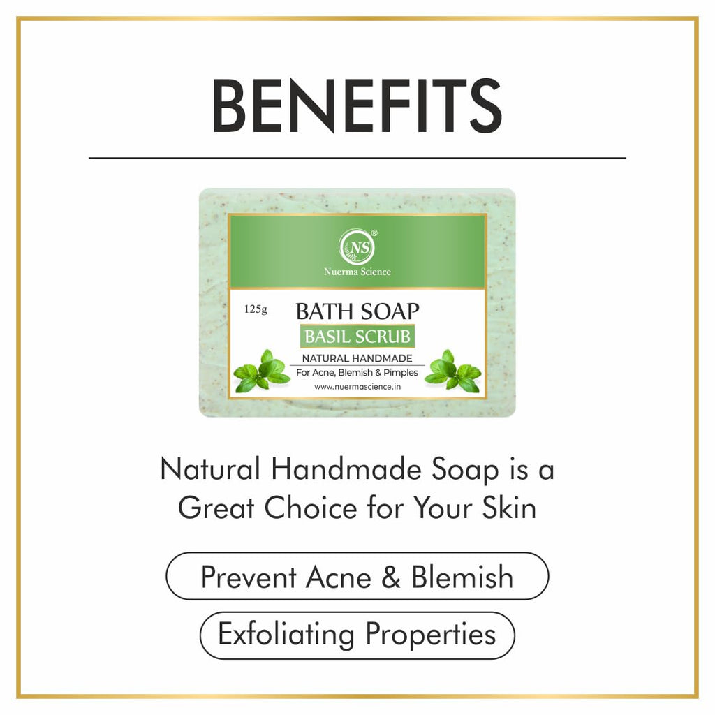 Nuerma Science Basil Scrub Bath Soap | For Acne, Blemishes & Pimples Control - Distacart