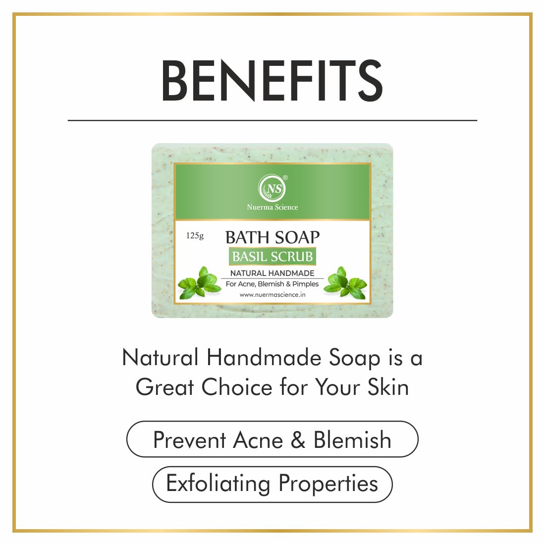 Nuerma Science Basil Scrub Bath Soap | For Acne, Blemishes & Pimples Control - Distacart
