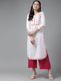 ADA Ethnic Motifs Chikankari Embroidered Floral Kurta