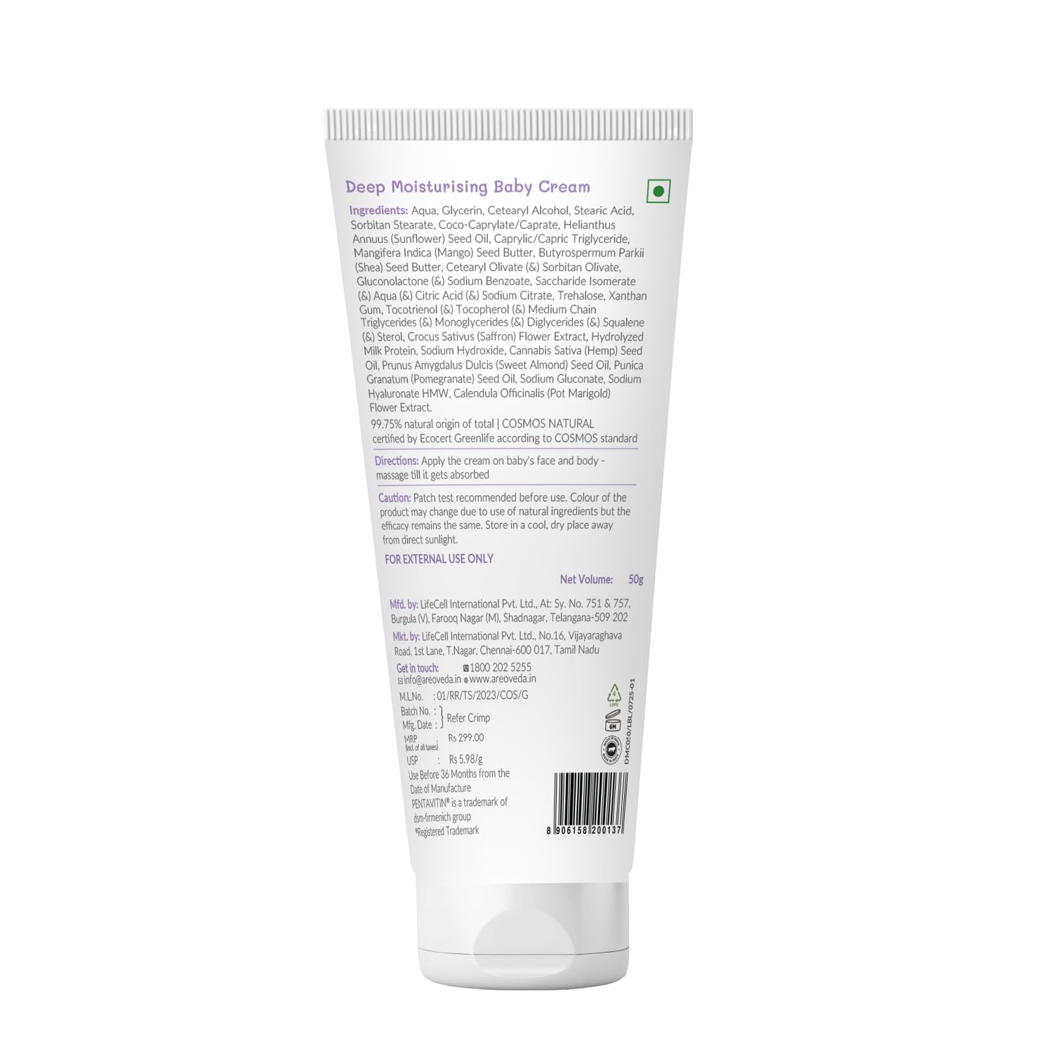 AreoVeda Deep Moisturising Baby Cream - Distacart
