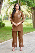 Pramukh Fab Brown Color Rayon Co-ords Set - Distacart