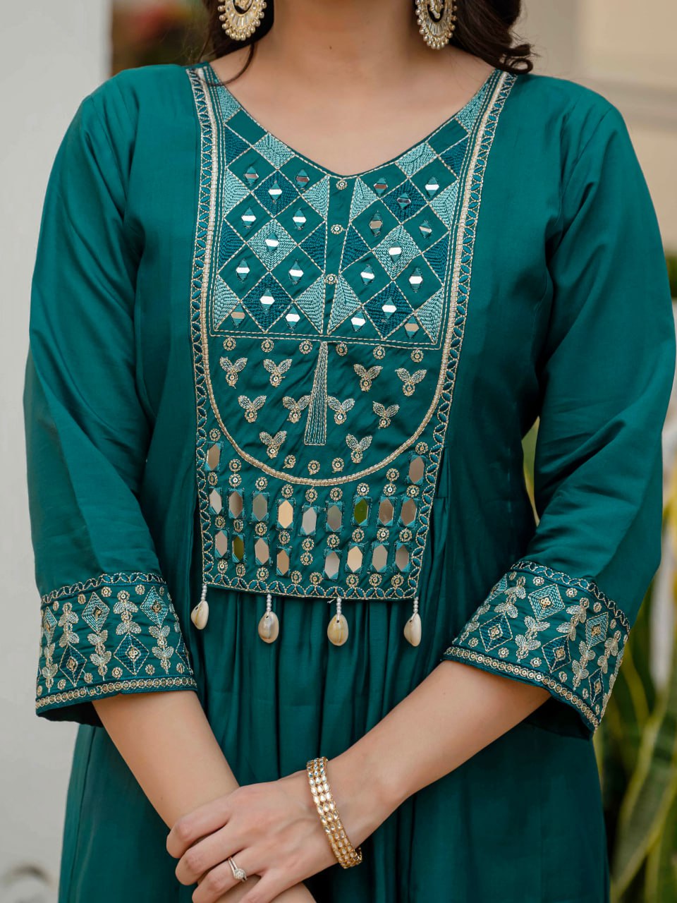 Pramukh Fab Firoji Color Roman Silk Kurta Set - Distacart