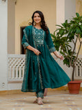 Pramukh Fab Firoji Color Roman Silk Kurta Set - Distacart