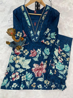 Pramukh Fab Teal Color Cotton Co-ord Set - Distacart