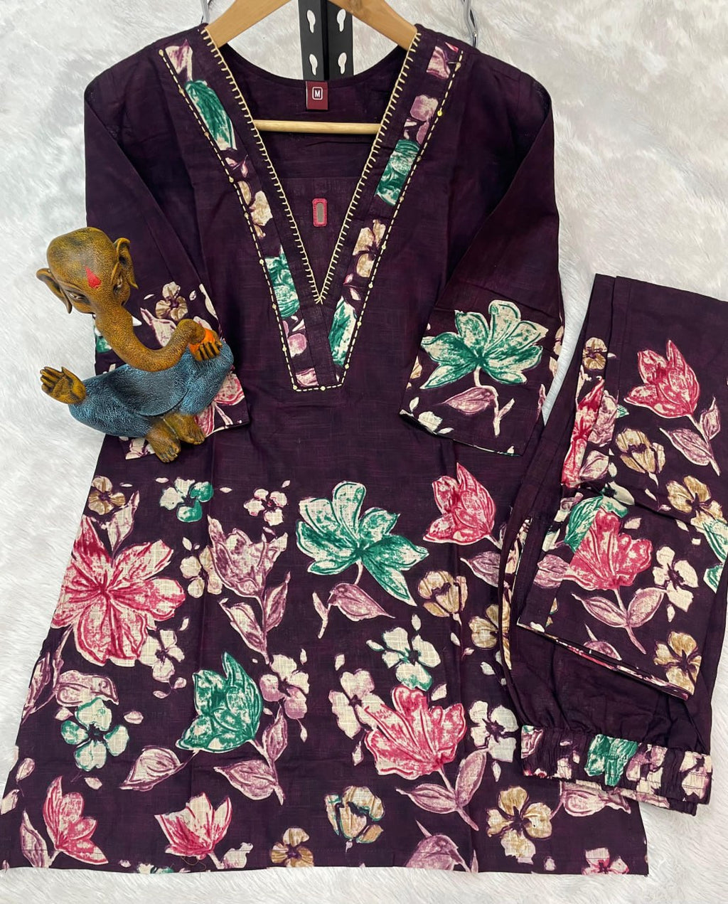 Pramukh Fab Purple Color Cotton Co-ord Set - Distacart