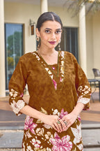 Pramukh Fab Mustard Color Cotton Co-ord Set - Distacart