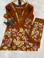 Pramukh Fab Mustard Color Cotton Co-ord Set - Distacart